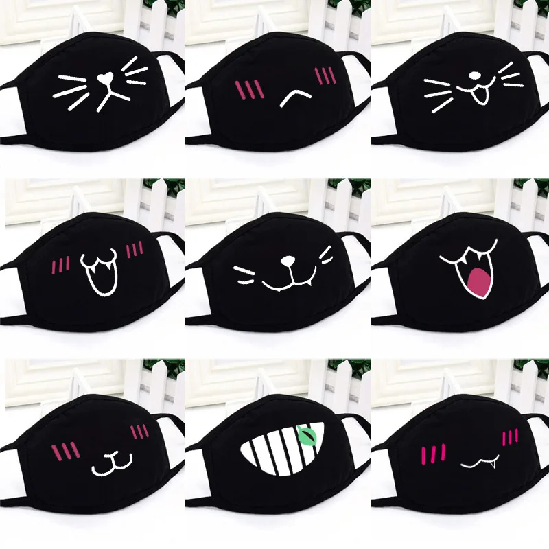 

Korean pop anime mask Winter Warm Mouth fabric Mask dust mask Cartoon Face dust proof cotton Anti reusable double mouth mask