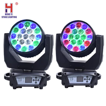 

Led Zoom Moving Head 19x15W Wash Effect Strobe Light RGBW Stage Lights DMX512 For DJ Nightclub Party Concert 2pcs/lot