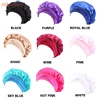 Custom Logo Women'S Satin Bonnet With Wide Stretch Ties Band Long Tail Bonnet Satin Cheveux Nuit Silk Sleeping Night Cap Bonnets 4