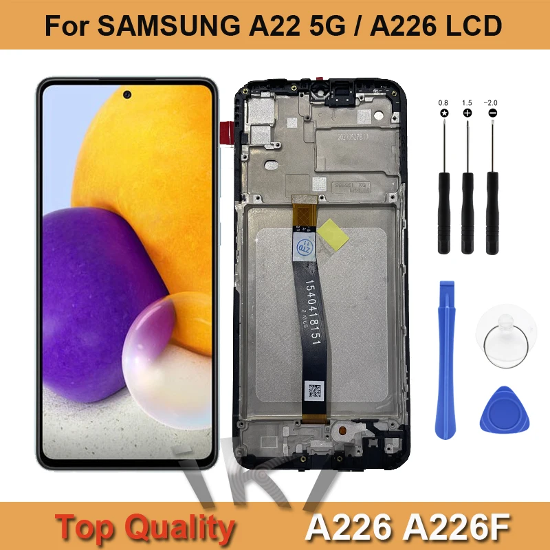 

AAA + качество для Samsung Galaxy A22 5G A226 Полный ЖК-дисплей сенсорный экран дигитайзер в сборе ремонт с рамкой Замена