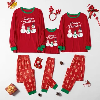 

Christmas Adult Kids Matching Clothes Pajamas Set Family Sleepwear Nightwear Long Sleeve Santa Claus T Shirt Pants Clothes Set