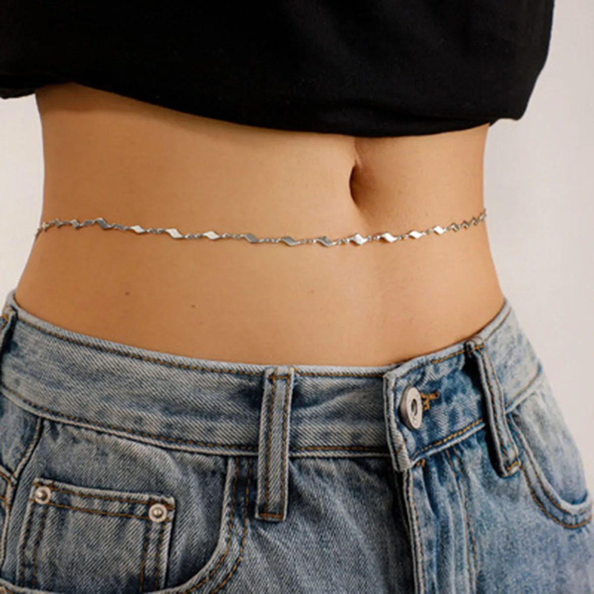 Leaf Diamond Belly Waist Chain For Womens Bohemian Geometric Circle Love-Heart Tassel Water Drop Shell Sexy  Body Jewelry Gifts