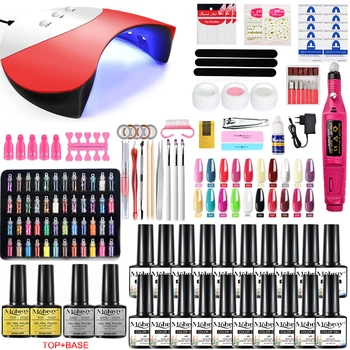 

Mobray Nail Set Nail Lamp Choose 20/10 Color Gel Nail Polish Kit Electric Nail Drill Machine Manicure Set Nails Art Decorations