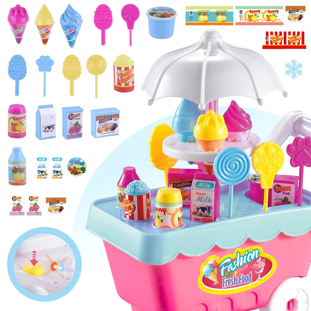 Игровой дом для девочек, игрушки, ручной толчок, машина для конфет, музыкальный светильник, мини-машина для мороженого