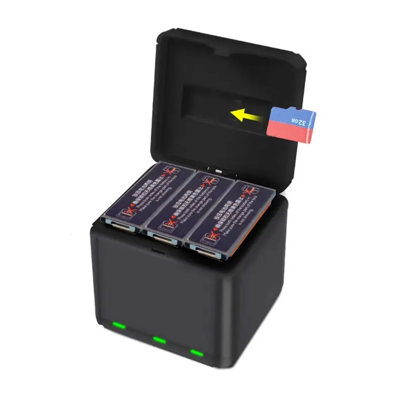 OOTDTY 3 Батарея Smart QC 3,0 быстро Зарядное устройство Зарядка через usb коробка с кабель для передачи данных для OSMO Спортивная Экшн-камера Камера аксессуары