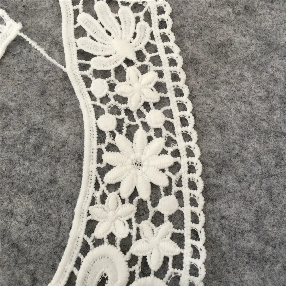 Embroidered Lace Collar Neckline Applique Embroidery Sewing on Patches Sewing Fabric Accessories 1pcs sell white lace fabric,sewing patches,lace garment accessories,lace sewing supplies,lace accessories,lace sewing accessories