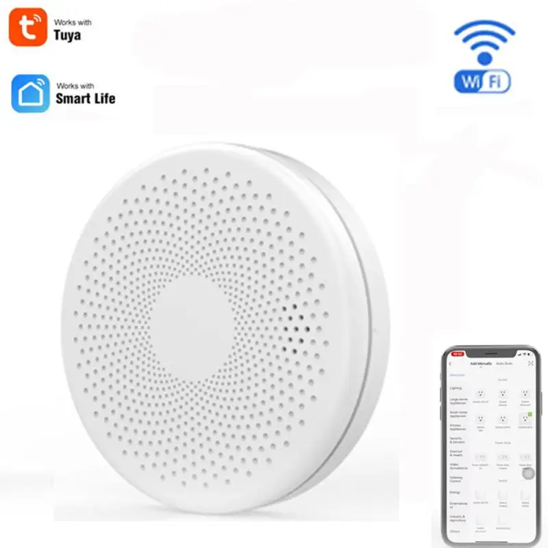 Tuya WiFi Relay Smoke Detector Fire Alarm Sensor Home Security Protection System Carbon Monoxide Smartlife App Supplies | Безопасность и
