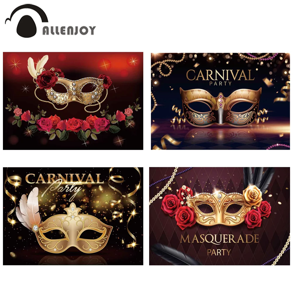 Allenjoy Carnival Party Banners Bead Curtain Red Rose Flower Dancing Event Photozone Decor Feather Celebrate Bakeh Backdrop | Дом и сад