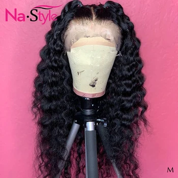 

Curly Lace Front Wig Pre Plucked 13x6 Lace Wig Humain Hair Bleached Knots Loose Deep Wave Wig For Black Women Natural 150 Remy