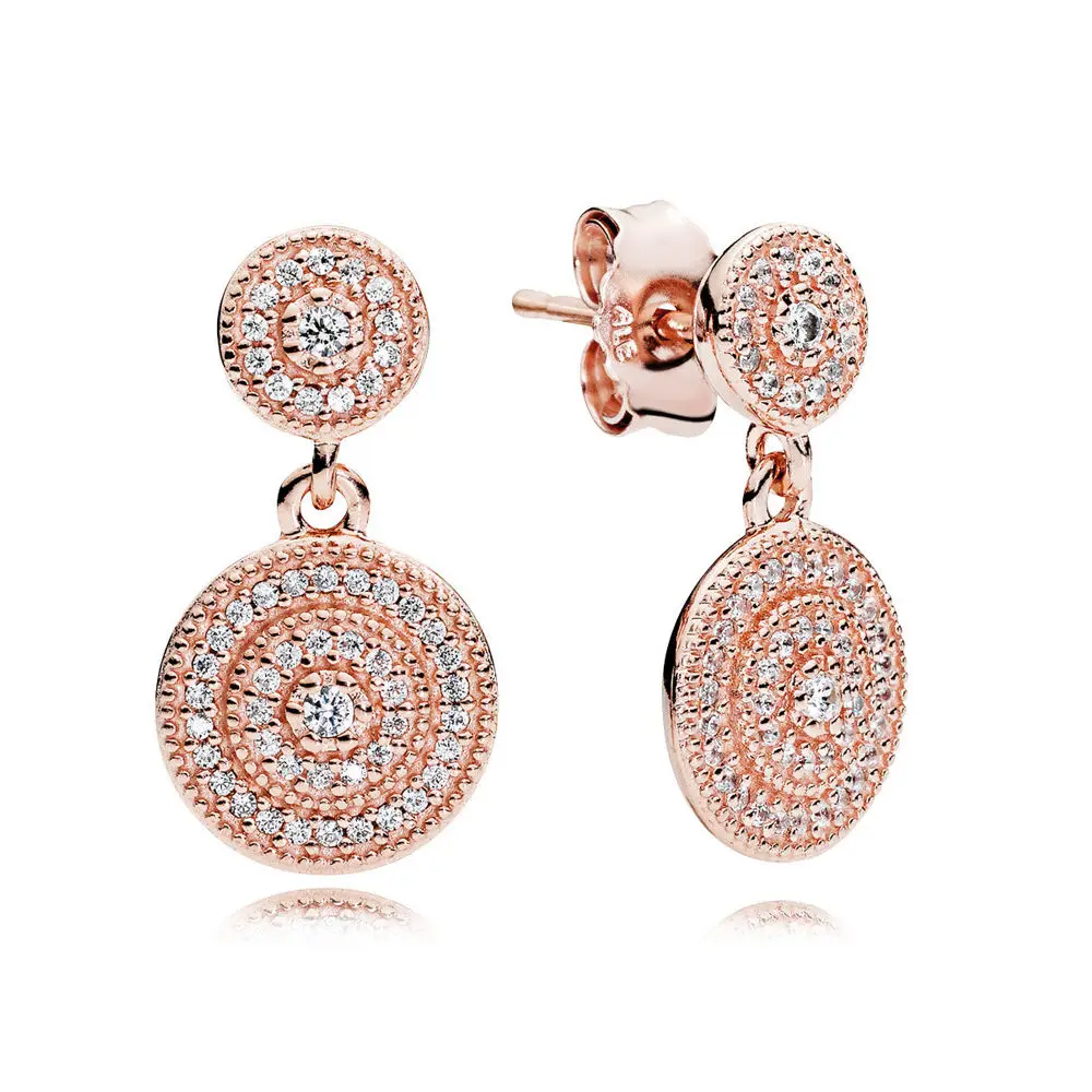 Radiant Elegance Drop Earrings, PANDORA Rose<ALIMT >&trade;</ALIMT> & Clear CZ