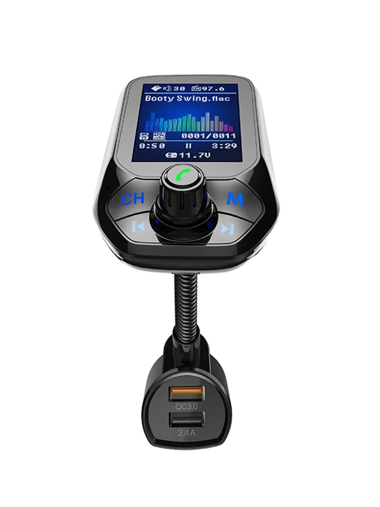 Автомобильный MP3 музыкальный плеер fm-передатчик Bluetooth громкой телефон QC3.0 быстрое зарядное устройство Поддержка sd-карты для автомобиля