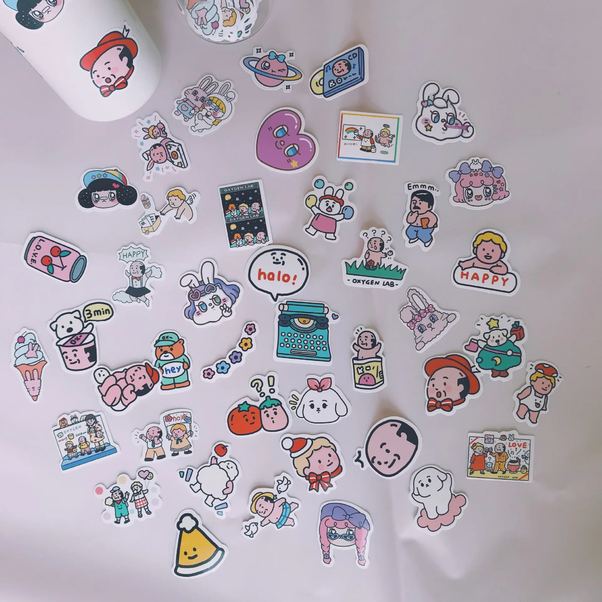 

43 Sheets Cartoon Character Bald Man Decoration Stickers Kawaii Hand Account Computer Cup Mobile Phone DIY Sticker Stationery