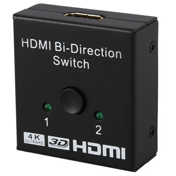 

HDMI Switcher 2 Ports Bi-direction Manual Switch 2 x 1 / 1 x 2 HDMI Hub-HDCP Passthrough-Supports Ultra HD 4K 3D 1080P