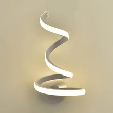 Luz LED en espiral moderna para pared, candelabro de hierro acrílico, montaje en pared, Fondo de TV, lámpara de mesita de noche para decoración de sala de estar y dormitorio, 1 ud.