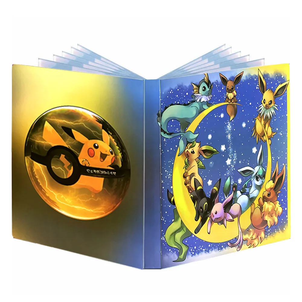 POKÉMON Sammelalbum 9er Pikachu Eine Zufällige METALL-GOLDKARTE 