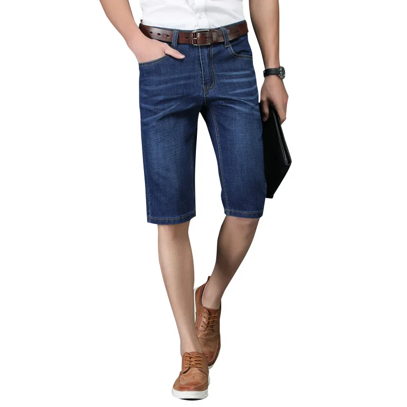 Мужские джинсы весна и лето стиль корейский стиль Slim Fit микро эластичные мужские брюки узкие брюки шорты Молодежный деним
