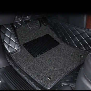 

Wire car floor mat For Toyota camry land cruiser 100 200 Prado 150 Leather Automotive interior Double layer Carpet protect mat
