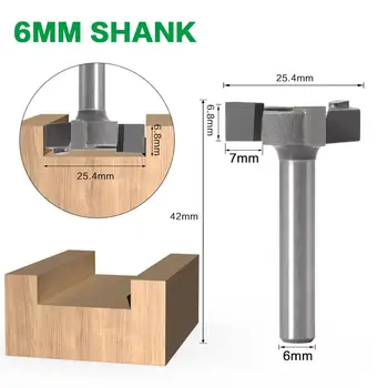 

3-Wing Slot Cutter YG6 Alloy 3 Cutting Edges T Slot Router Bit Dike Cutter Necking Tool 6mm Straight Shank
