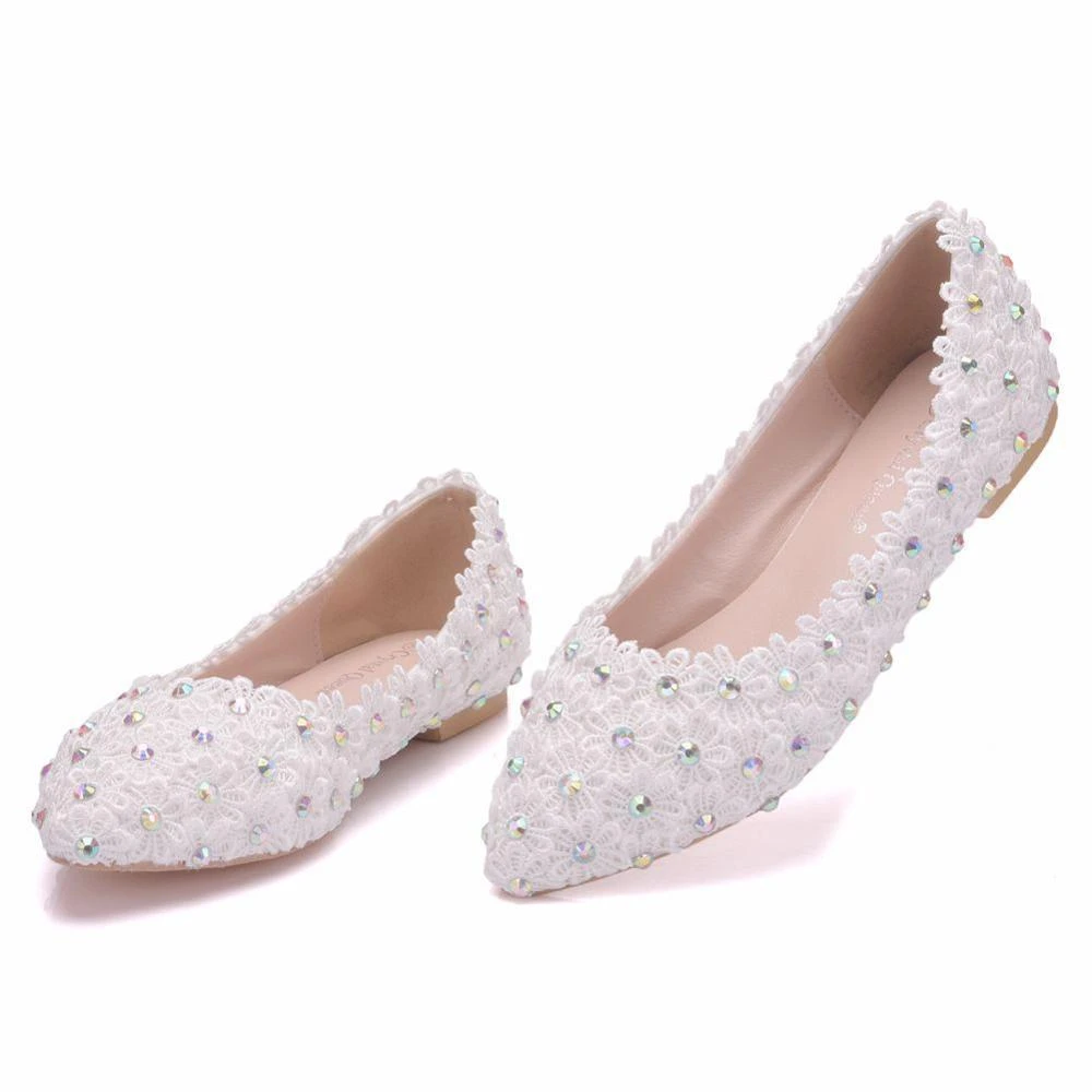 flat bridal wedding shoes