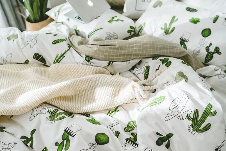 235cm x 50cm Green pine cone full cotton lining DIY Sheet Quilt cover Bedding cloth Decorate manual fabric