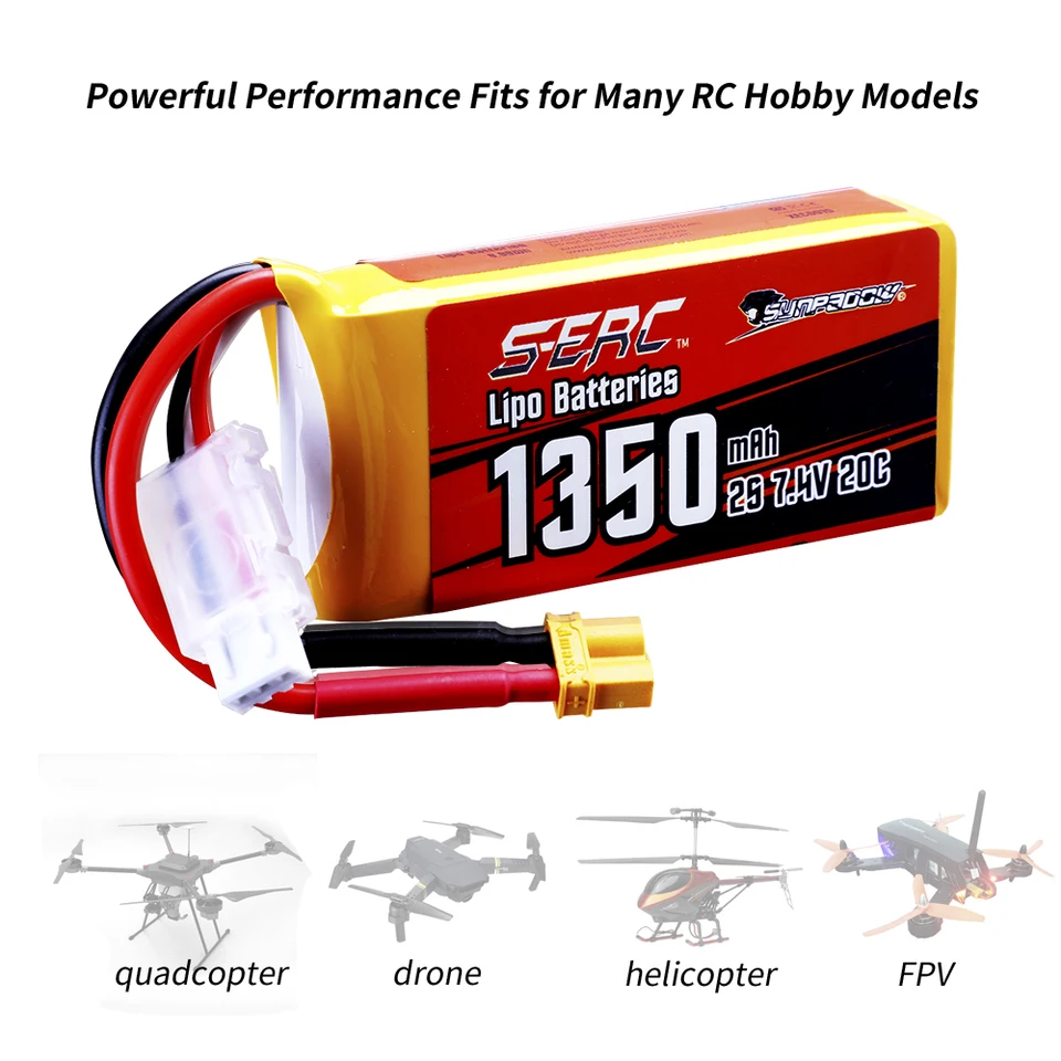 HOOVO 3S 11.1V 2200mAh 50C LiPo Battery Pack (2 Pack) With XT60 & Deans Connector For RC Helicopters, Drones, Airplanes - View #7