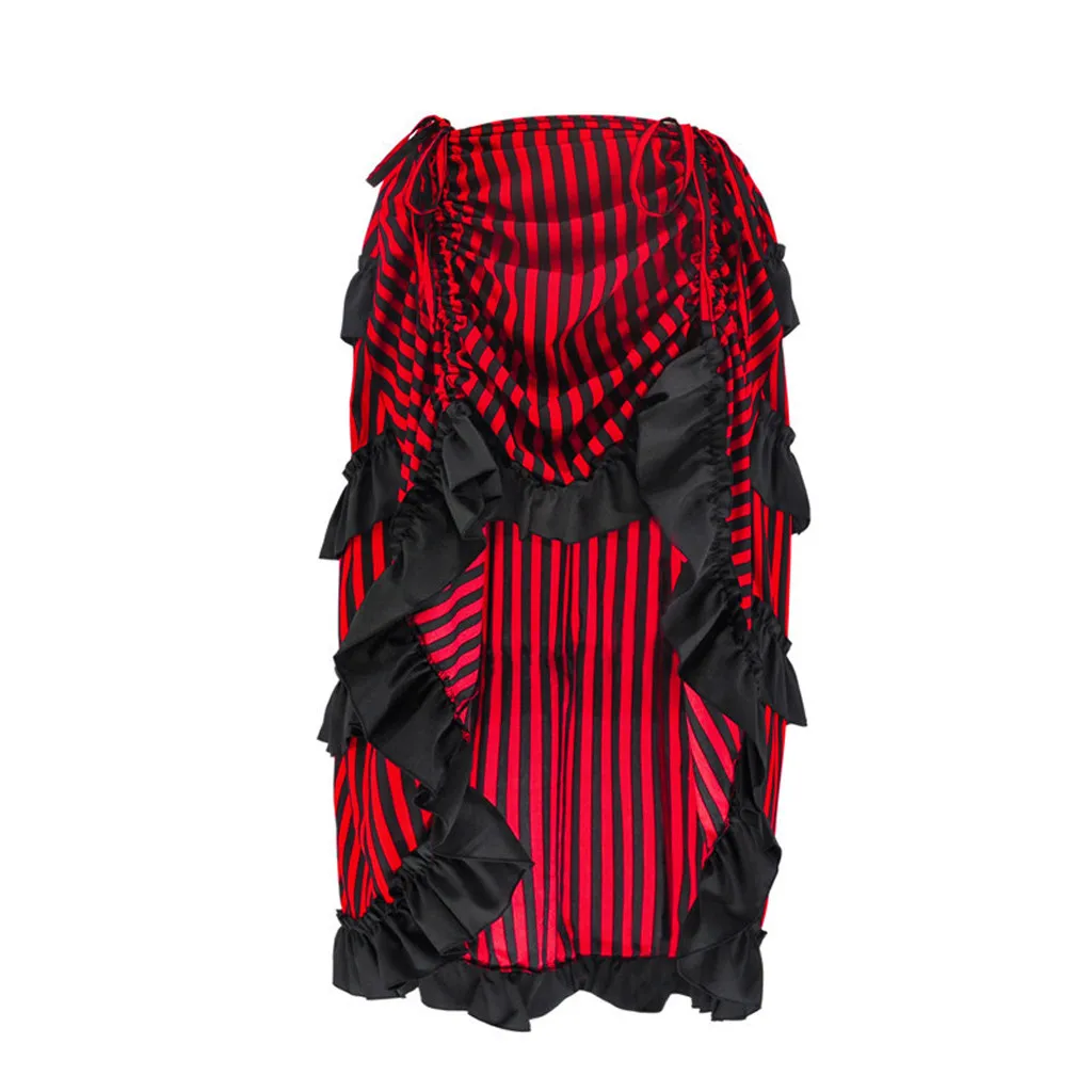Костюмы на Хэллоуин стимпанк юбка в готическом стиле кружевная женская одежда Высокая Низкая гофрированная юбка для вечеринки викторианская готика стандартная юбка