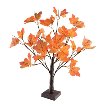 

LED Pumpkin Maple Leaf Tree Light 24 Warm White LEDs Thanksgiving Decoration