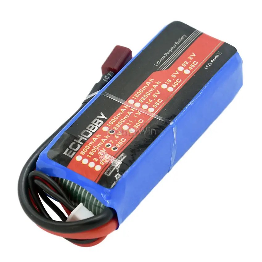 7 4 V 2S 2200 мА/ч 25C LiPO Батарея с t-образной вилкой для радиоуправляемых моделей