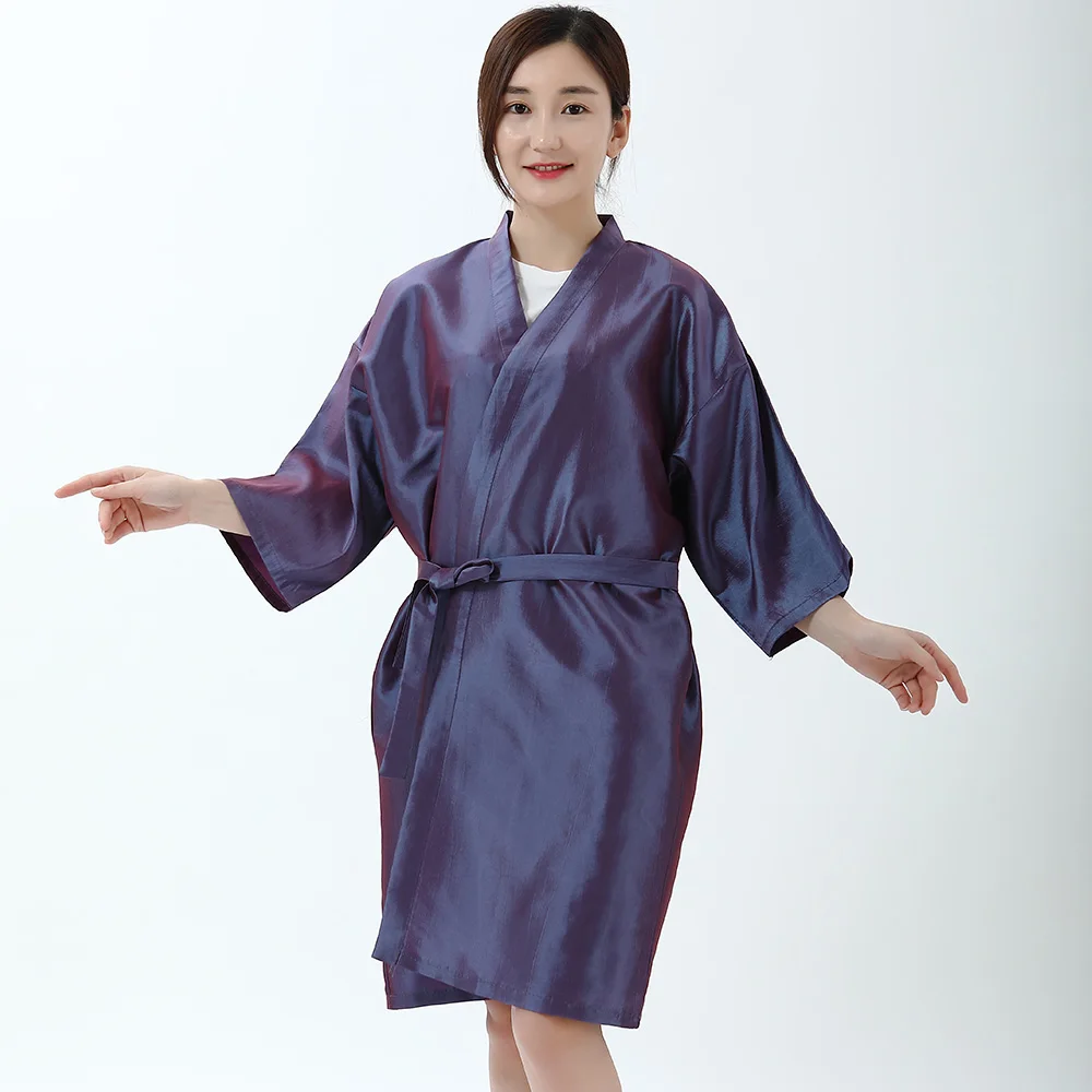 Fenice Hairdressing robe beauty salon tool apron clothes waterproof hairdressing haircuts  ladies kimono pajamas cloth wrap kapital vintage splice knitwear ancient loose sweater plaid wool cardigan taoist robe m length thickened coat japan style kimono