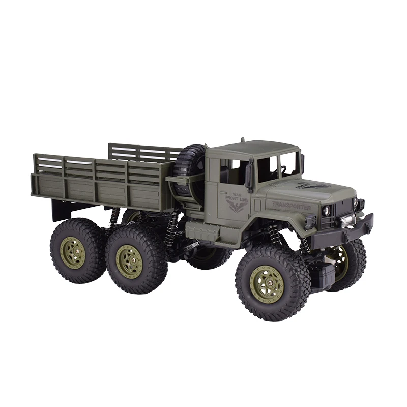 JJRC Q69 1/18 2.4G 4CH 6WD 130 Brushed Motor RC Vehicle Off-Road Military Truck Car RTR Model Toys for Boys Green/Yellow
