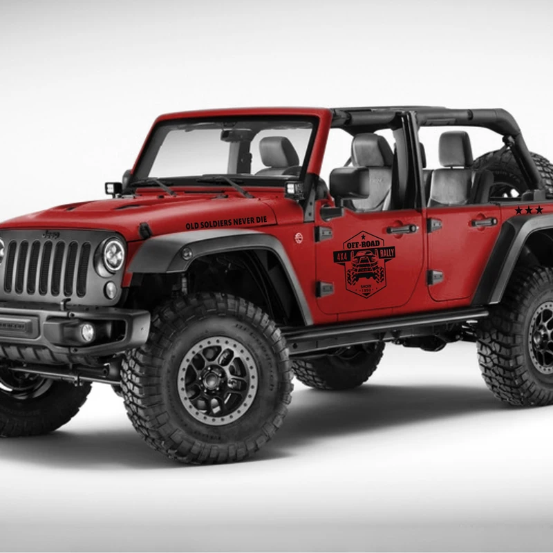 Автомобильная наклейка для JEEP Wrangler Renegade Компас Патриот Чероки Grand Cherokee 4x4 на обе стороны кузова авто наклейки