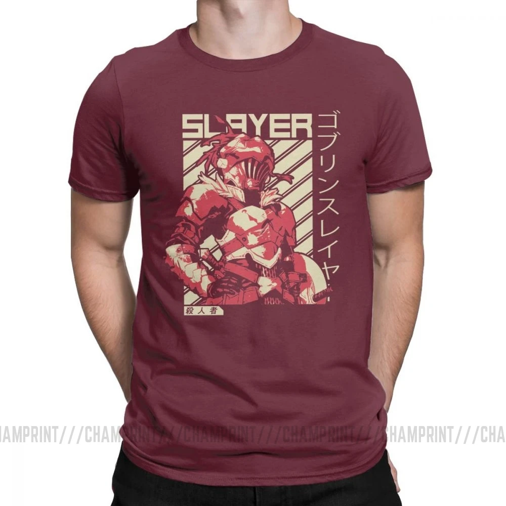 Goblin Slayer жрица футболки мужские Аниме оригинальные топы короткий рукав Повседневная графическая футболка Crewneck Чистый хлопок Футболка - Цвет: Бургундия