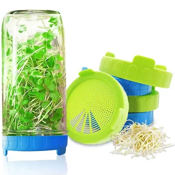 

1PC Sprouting Lid Food Grade Mesh Sprout Cover Kit Seed Growing Germination Vegetable Silicone Sealing Ring Lid 36