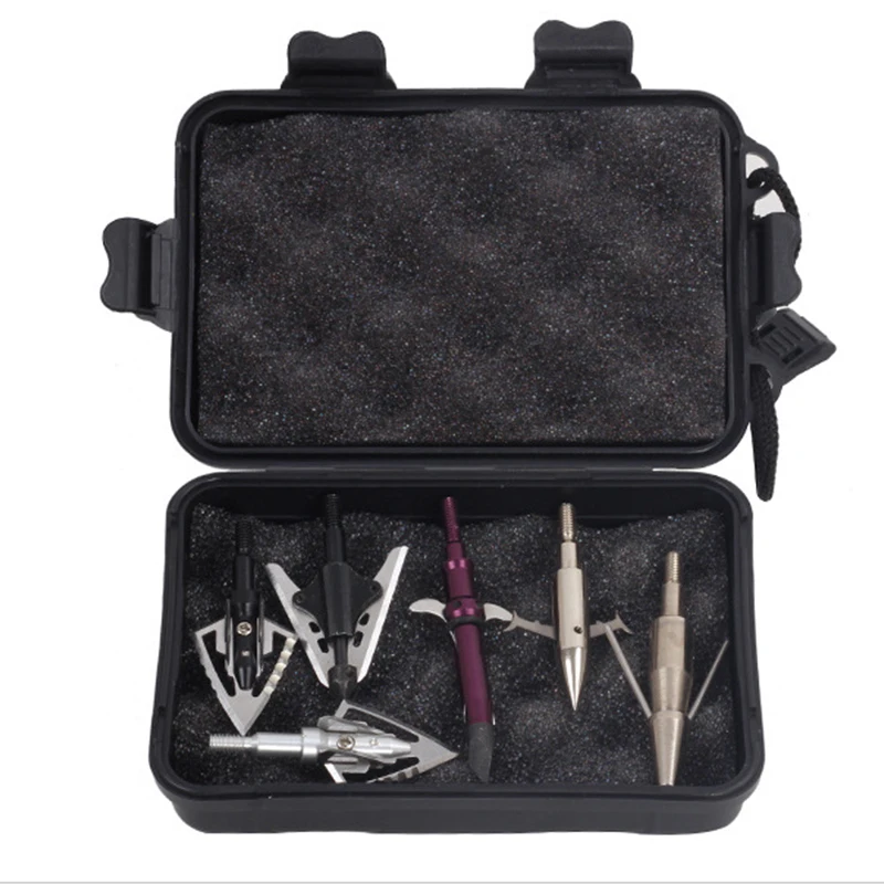Охотничий арбалет стрельба из лука Broadhead 140 зерен Высокоуглеродистый стальной наконечник стрелы для блочного Лука стрельба из лука с коробкой для хранения