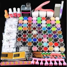 

Acrylic Powder Nail Kit UV Gel Manicure Set Glitter Sanding File Buffer Brush Finger Dispenser Rhinestones Tweezer Nail Tools