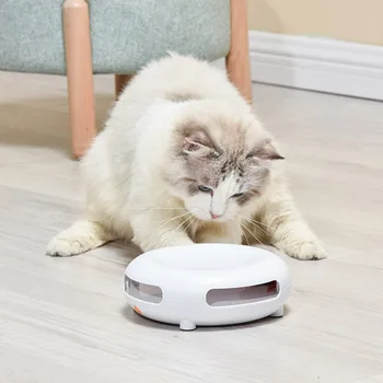 

Funny Pet Cat Toys Vocalized Electric Feather Turntable Snack Food Utensils Relief Toys