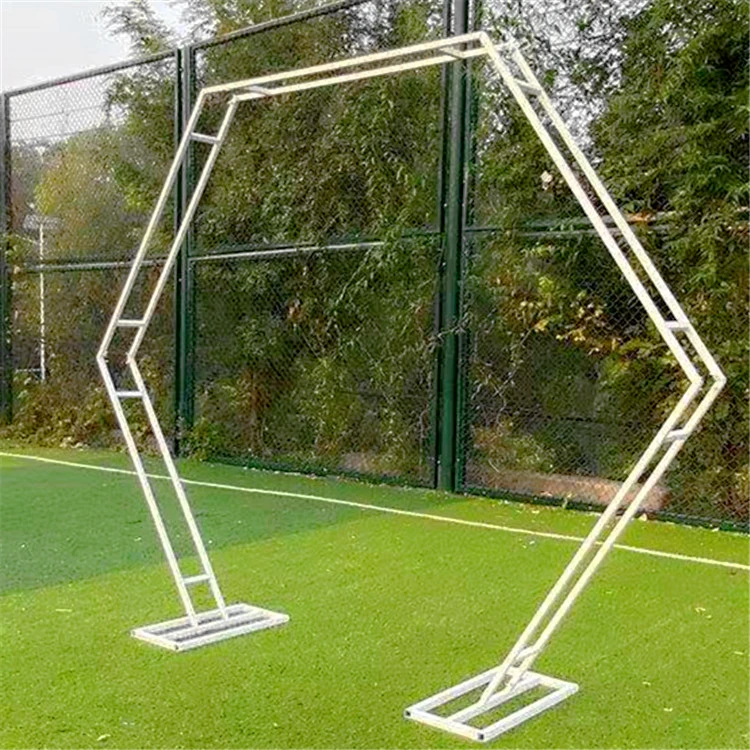 JAROWN Wedding props double pole hexagonal  wrought iron arch flower stand wedding background frame decor shelf home birthday party supplies (20)