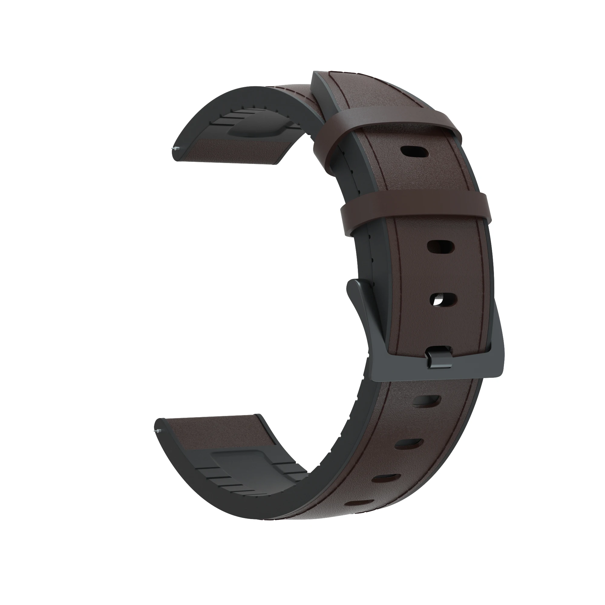 22 мм ремешок для часов Силиконовый+ кожаный для huawei Watch GT/GT 2 быстросъемный ремешок для samsung gear S3/Galaxy 46 мм браслет - Цвет ремешка: Dark brown