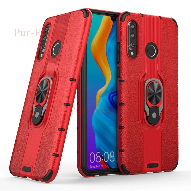 Чехол для huawei P30 Lite MAR-LX2 роскошный Броня мягкий силиконовый бампер магнитное кольцо Броня чехол для huawei P 30 Lite MAR LX2 LX3