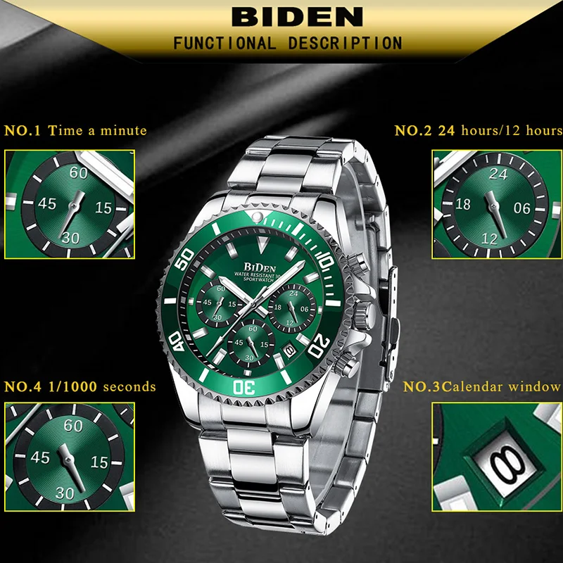 Роскошные Rolexable мужские s часы Спортивные Хронограф водонепроницаемые аналоговые 24 часа дата Кварцевые часы мужские полностью Стальные наручные часы