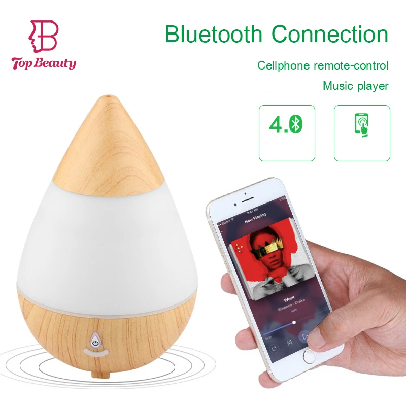 

Air Diffuser Humidifier Bluetooth Connection Mist Maker LED lights Face Steamer Aromatherapy Remote Control Music Player Device