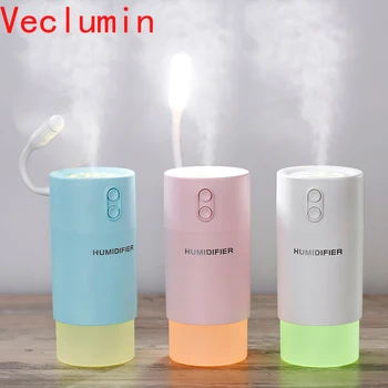 

New 3 in 1 Snowflake Humidifier Mini Ultrasonic Car Fogger Led Night Light USB Fan Essential Oil Aroma Diffuser Air freshener