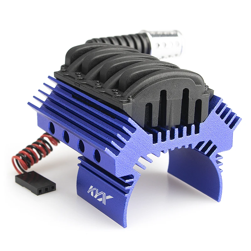 AIMROCK 540 550 Aluminum RC Motor Heatsink w/Cooling Fans for Traxxas TRX4 Axial SCX10 HSP Losi 1/10 1/8 RC Truck Red 