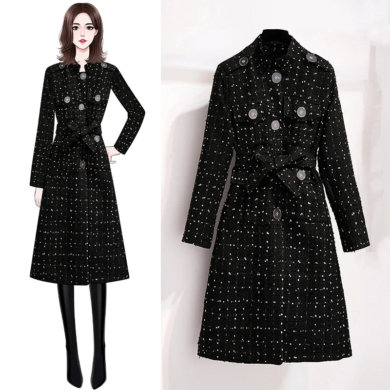 

Women's Mid-length woolen coat fall/winter, 2020 new Korean style loose all-match woolen coat manteau femme hiver abrigo mujer