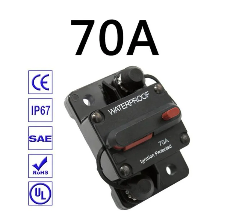 Wasserdichter 30A-300A Leistungsschalter Trolling mit manuellem Reset, Auto, Boot, manueller Stromschutz für Audiosystem-Sicherung, Auto, 12 V–48 VDC – Detail 15