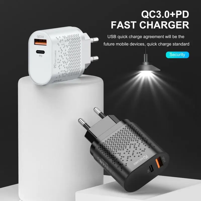 18 Вт PD USB двойной выходной порт быстрое зарядное устройство Быстрая зарядка