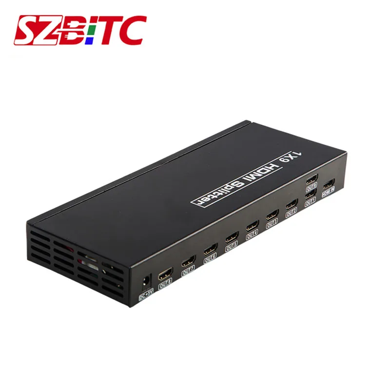 SZBITC 1X9 HD разделитель 4k видео UHD распределитель 1 в 9 Out EDID 1080P 3D для HDTV ПК DVD плеер |