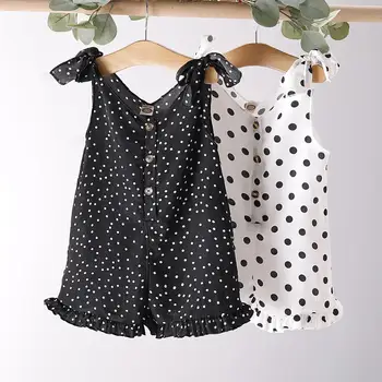 

Summer Baby Girl Rompers Fashion Dots Print Newborn Bebes Jumpsuits Sleeveless Toddler Infant Overall One Piece Children Clothes