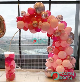 

133pcs 4D Rose Gold Macaron Baby Hot Pink Birthday Balloon Arch Red Wedding Birthday Party Garland Baby Shower Backdrop Decor