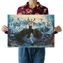 [G107] Hatsune Miku B-Ностальгический ретро плакат из крафт-бумаги экран для помещений кафе декоративная живопись